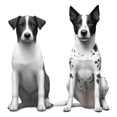 Blue heeler and pointer with floppy ears black and white sticker