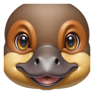 cute close-up of platypus face, zoom in on duck bill and eyes, anatomically accurate but adorable, detailed features, proper coloration, natural expression sticker