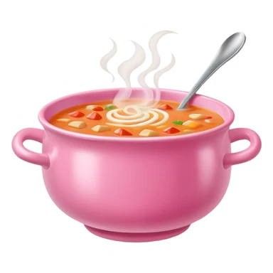 yummy soup in pink bowl sticker