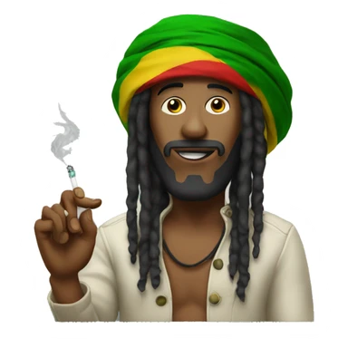 Rasta man with cigarette  sticker