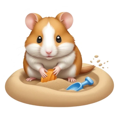 syrian hamster digging in a sand bath sticker