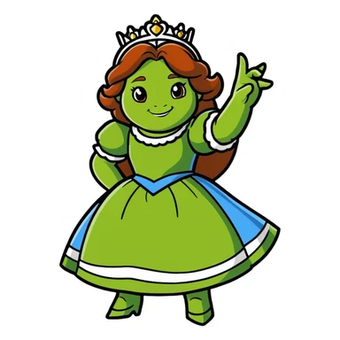Princess Fiona in action pose, ready for adventure sticker