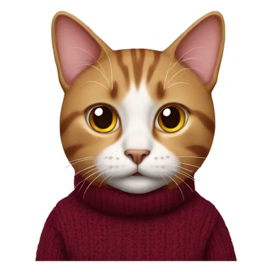 Cat with burgundy jumper sticker