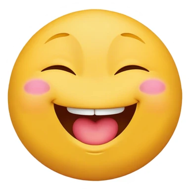 Round yellow emoji laughing and kissing sticker