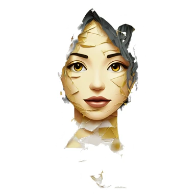  Hemp 420 lady face melting gold drizzle kintsugi multicoloured funky alm leaves tropical made of 420 origami newspaper roses hemp leaves lantern fairy lights paper and hemp leaves in hair sticker