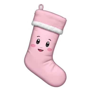 an aesthetic baby pink  christmas stocking sticker