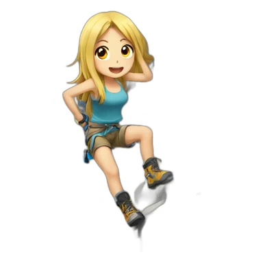rock climbing anime girl sticker