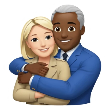 Marine le Pen hugging a black man sticker