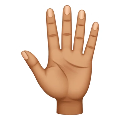 Create hand gesture with three fingers shaped downward in the shape of a letter M sticker