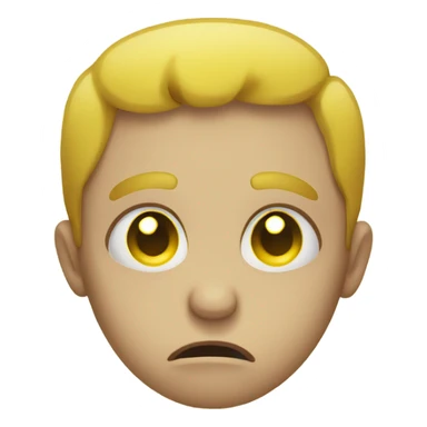 Heartbroken yellow faced emoji  sticker
