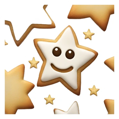 Christmas Cookie in star shape with glazed sugar sticker