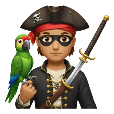 pirate with a parrot sticker