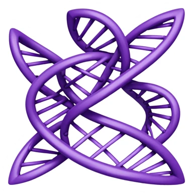 I want a DNA helix with a draped, rippled purple sheet as a background sticker