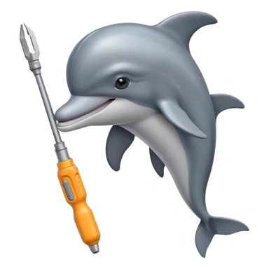 Dolphin with a screwdriver  sticker