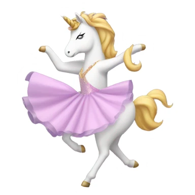 Unicorn dancing in a flirty dress sticker