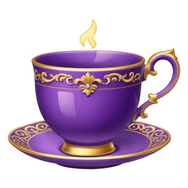 Fancy purple teacup sticker