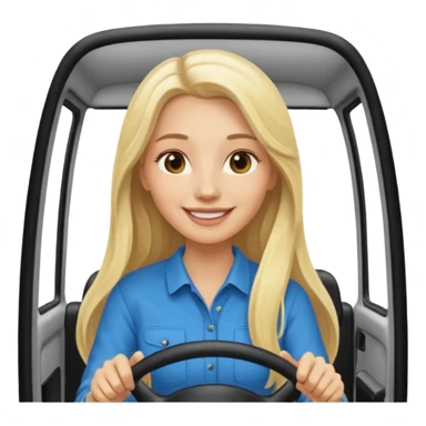 blonde long haired woman minibus driver sticker