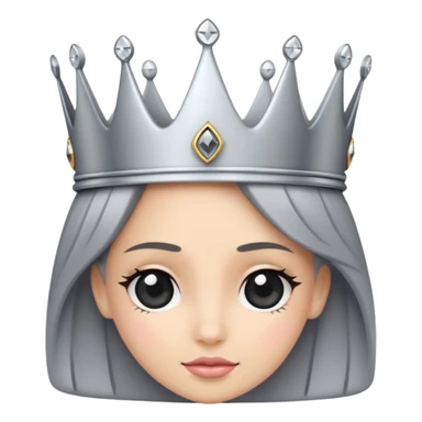 silver feminine crown with gray spinel sticker