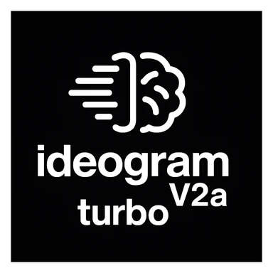 recreate this logo with text of "ideogram V2a turbo", MAKE IT FIT IN SQAURE  sticker