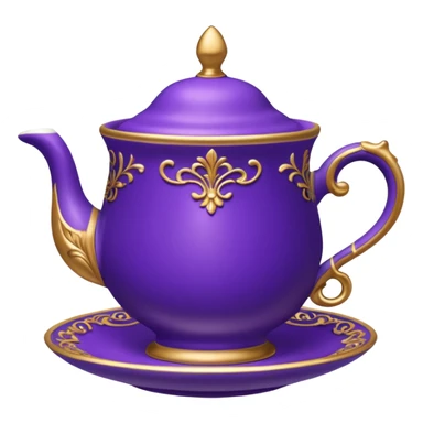 Fancy purple teacup sticker