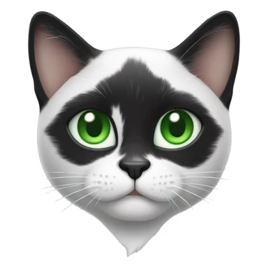 Black and white cat with green eyes sticker