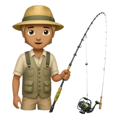 man casting a fishing rod sticker