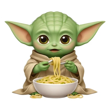 Baby yoda eating pasta sticker