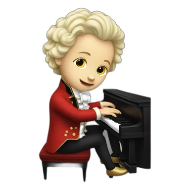 mozart as a child playing piano sticker