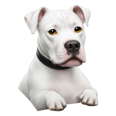 White pitbull with black spot driving a car  sticker