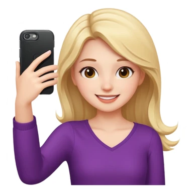 Girl taking selfie, different pose and outfit sticker