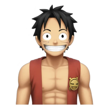 luffy with scar under left eye one piece smiling sticker