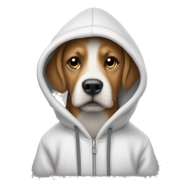 Dog wearing a hoody￼ sticker