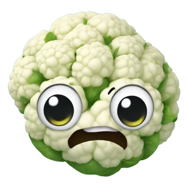 cauliflower looks into the mirror with big eyes sticker
