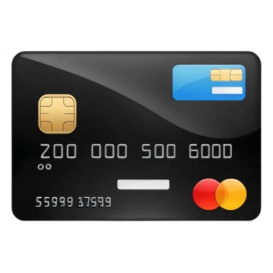 black credit card, no text, no numbers sticker