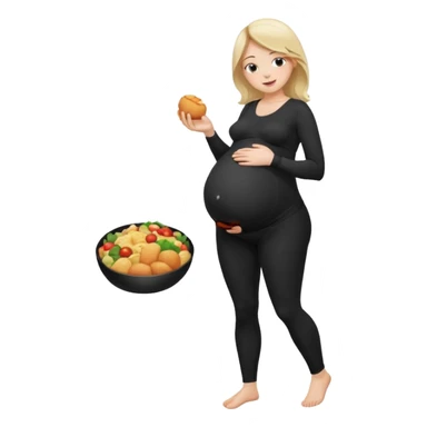 femme belly stuffing enceinte legging noir sticker