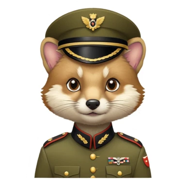 Marten in military uniform sticker