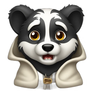 Snarling badger wearing a cloak sticker