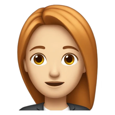 Psychiatrist with auburn straight hair women sticker