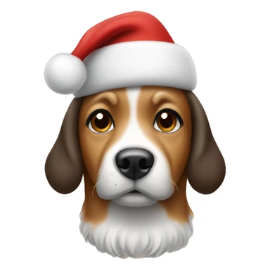 Dog wearing a Christmas hat sticker