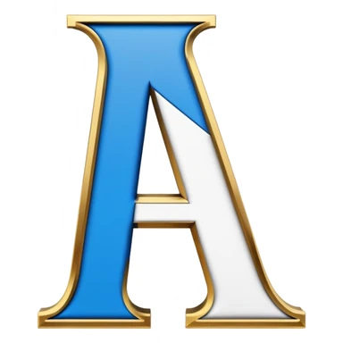Bold Black-Blue-White-Gold Font Letter “A” sticker