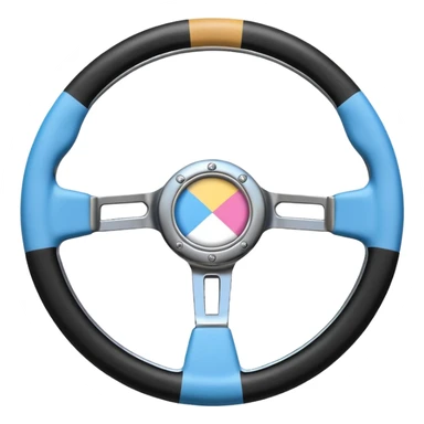steering wheel with transgender pride flag colors with bdsm implification sticker