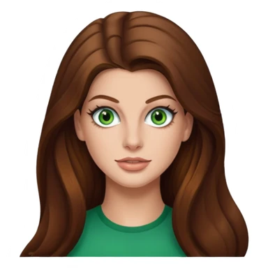 Hannah Stocking green eyes, brown long hair sticker