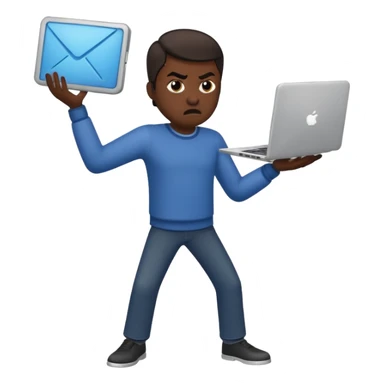 man throws laptop away sticker