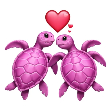Pink Sea turtles with heart sticker