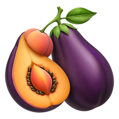 Aubergine qui frotte une pêche sticker