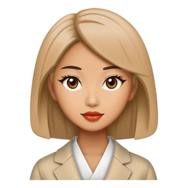 Stylish Japanese woman in trendy fashion sticker