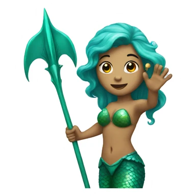 Mermaid holding a trident  sticker