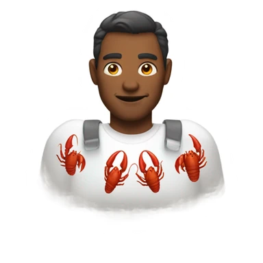 Man with devil horns and lobster claws sticker