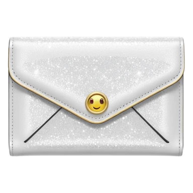 glitter white wallet sticker