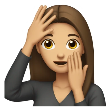 Woman with long brown hair doing face palm sticker